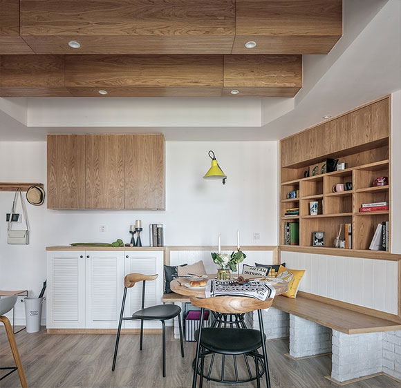 圆卡座式餐厅装修,卡座餐厅设计能装出高级感吗