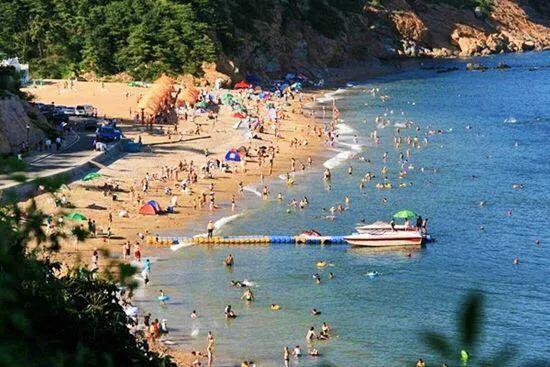 辽宁网红海滩,辽宁海滩全景图