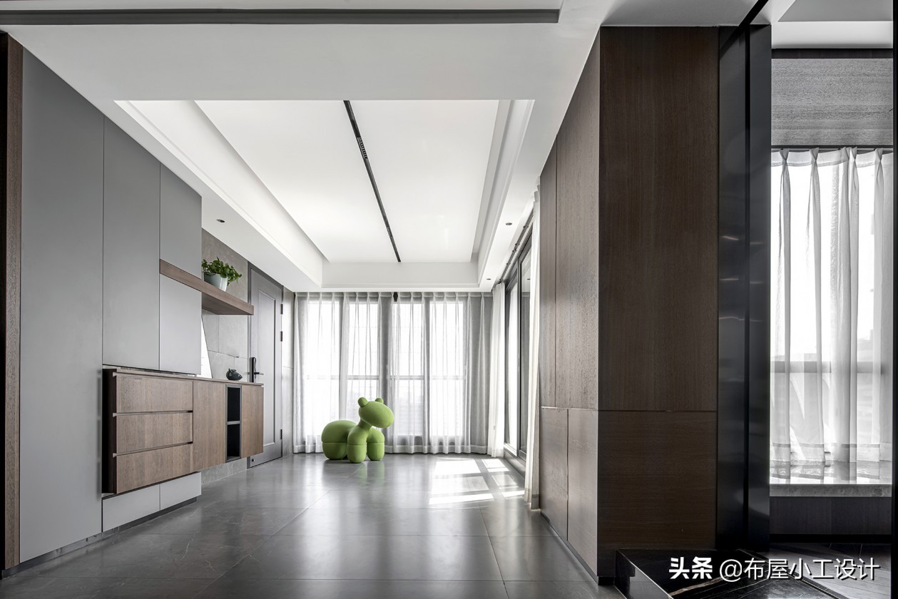 极简原木风别墅胡桃木,极简胡桃木风格全屋效果图