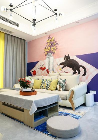 手绘墙家装艺术,装修手绘墙