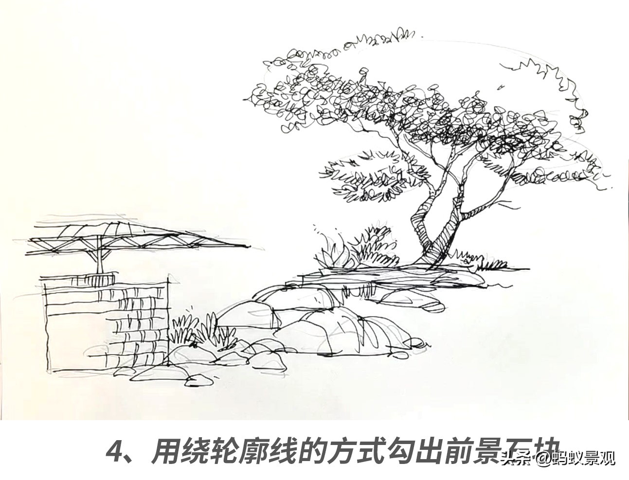 石头画法步骤视频教程园林,简单易学的石头画法