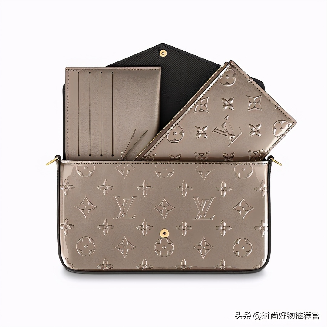 lv黑色牛皮压花邮差包新款有链条,lv新包真皮包