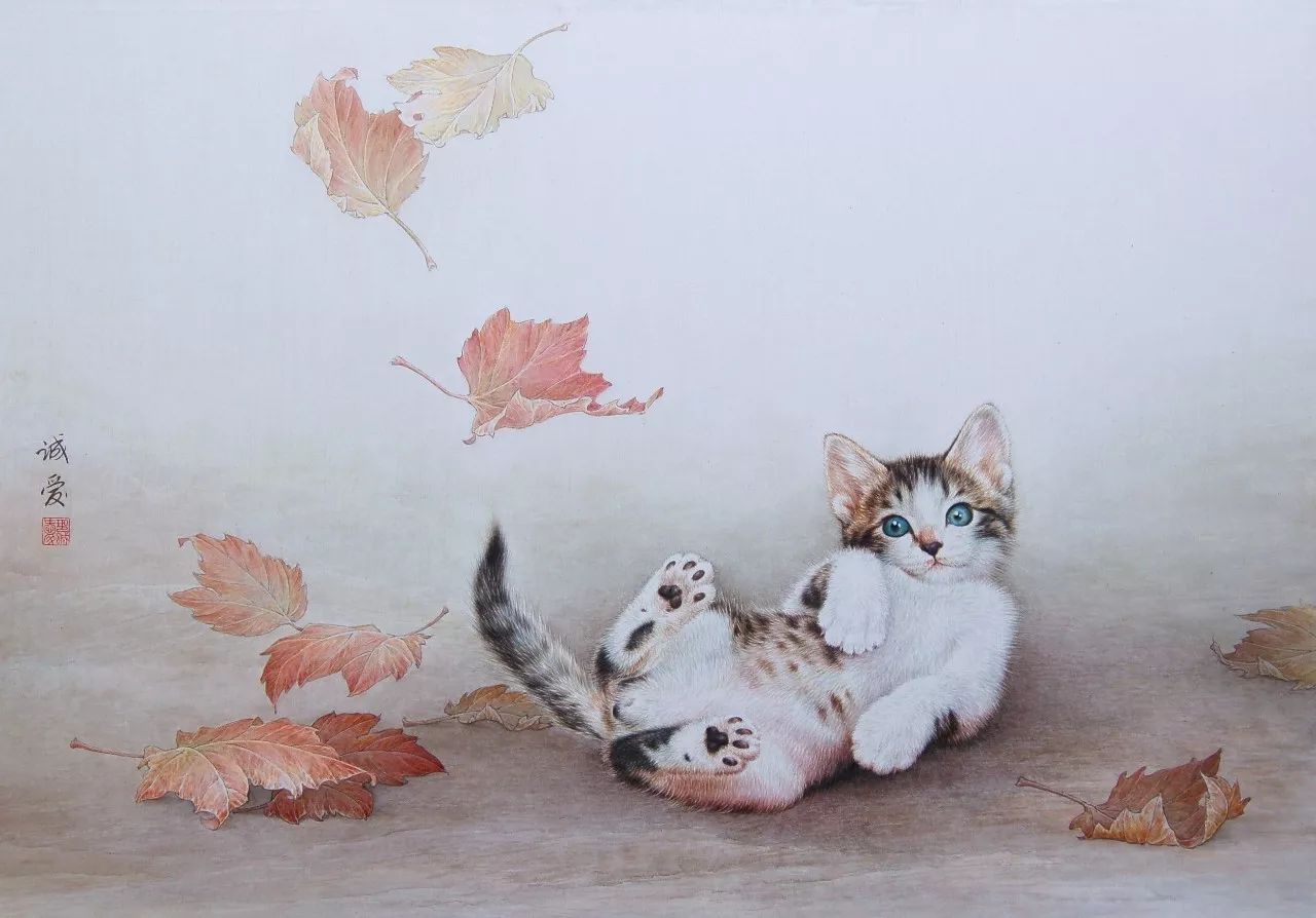 邢诚爱工笔画猫的图片,邢诚爱工笔画猫兔子高清大图