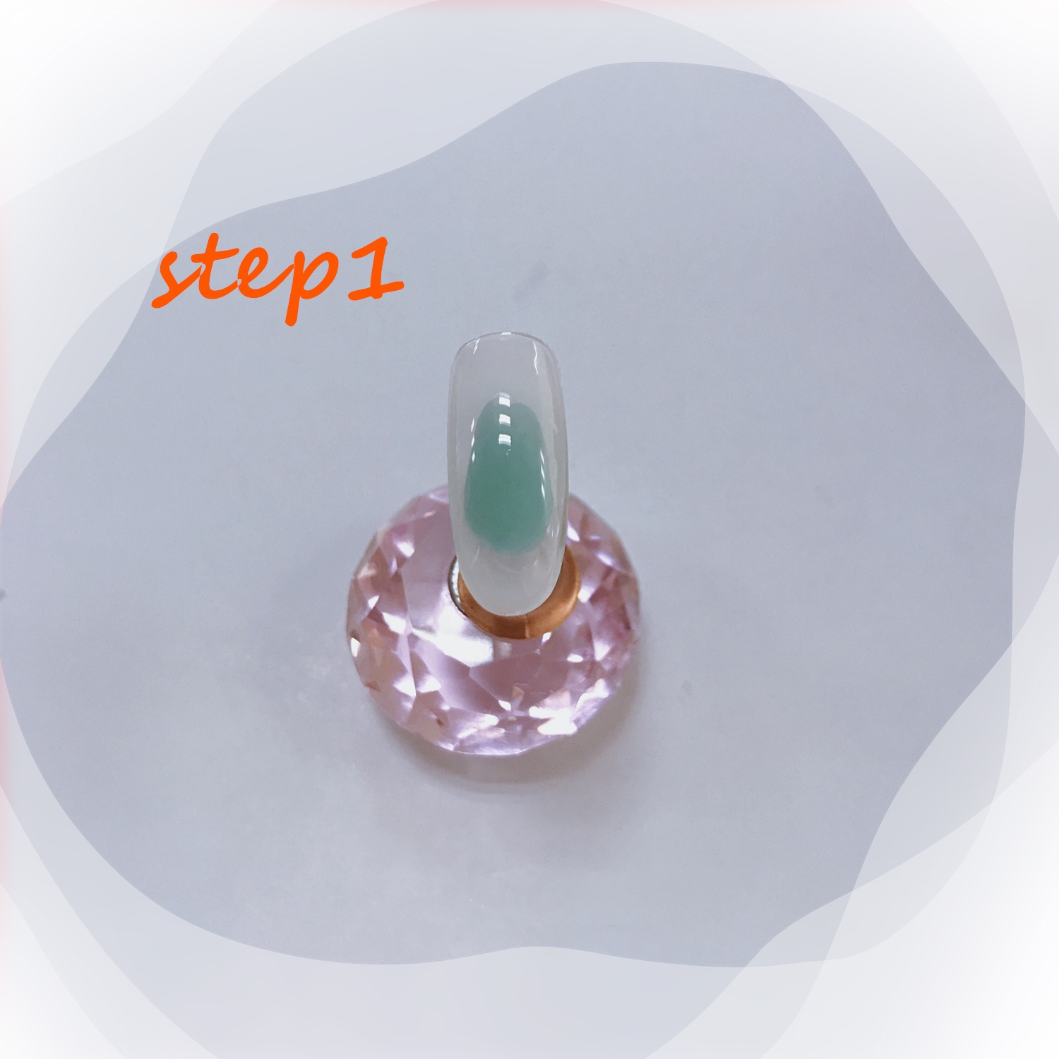 晕染蓝色美甲教程,仙气美甲晕染款式