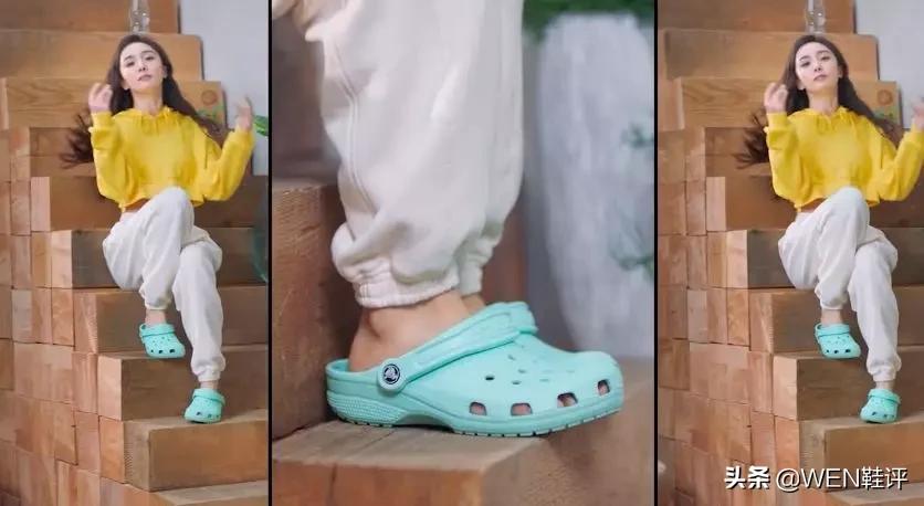 crocs老爹洞洞鞋杨幂设计款,厚底洞洞鞋crocs杨幂