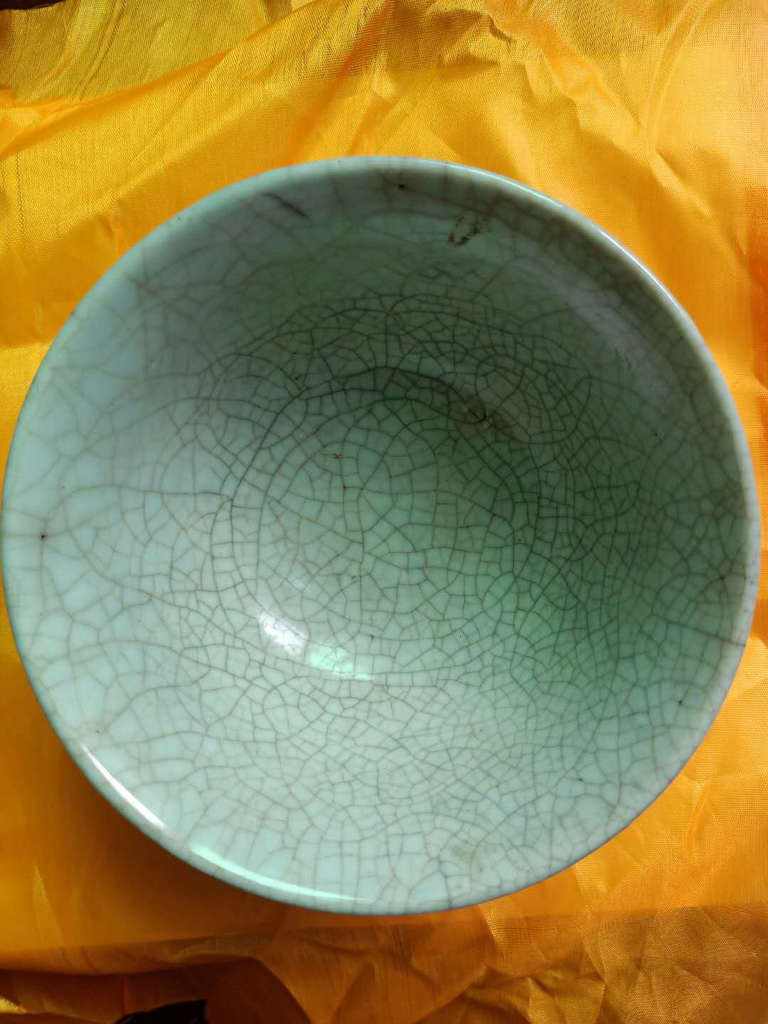 清明天青釉花口碗,精品推荐天青釉暗花碗