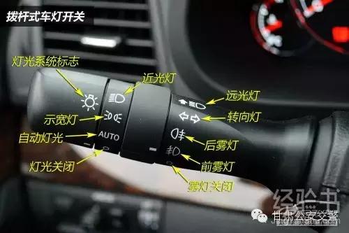 车灯的位置与操作图解大全,小车车灯开关使用图解