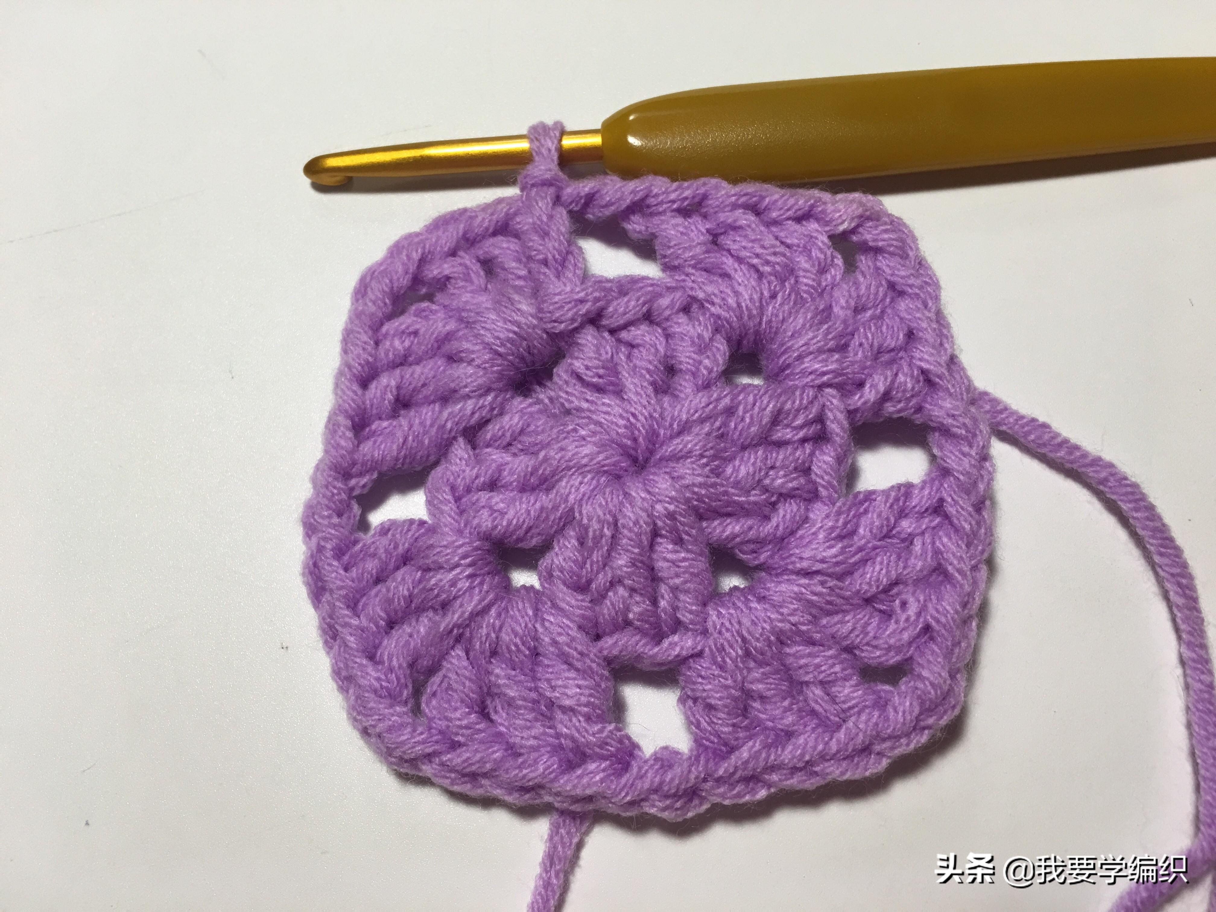 最简单的钩坐垫教程,新手一步一步钩坐垫教程