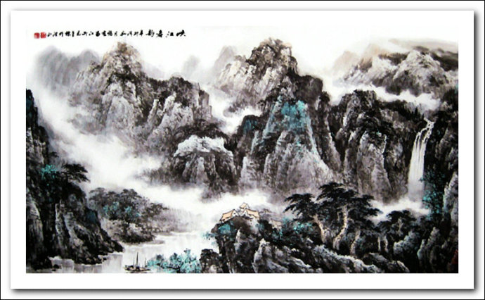 溪山山水画,溪山风骨山水图