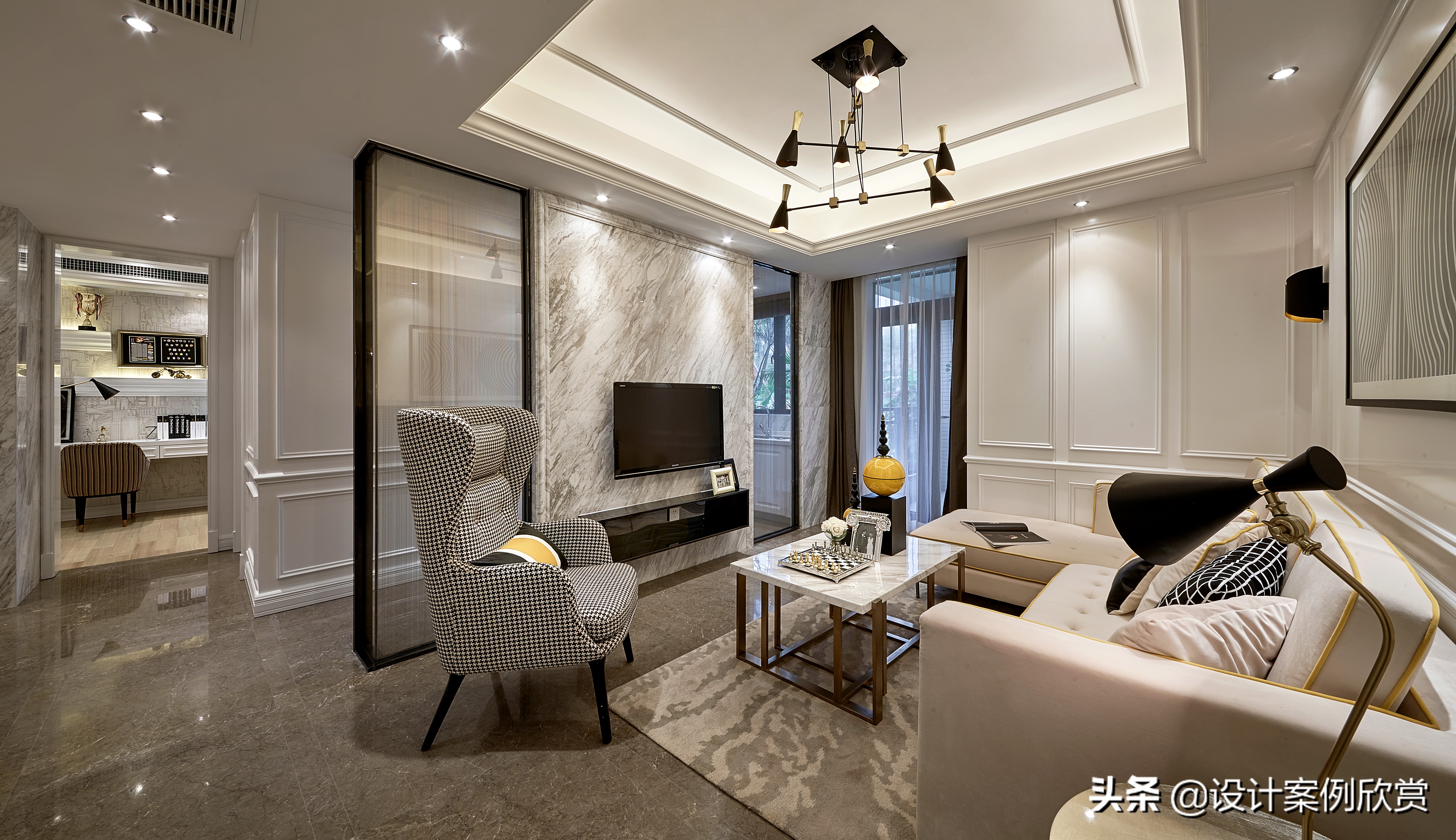 艺术漆电视背景墙效果图现代客厅,现代装修风格客厅沙发背景墙挂画