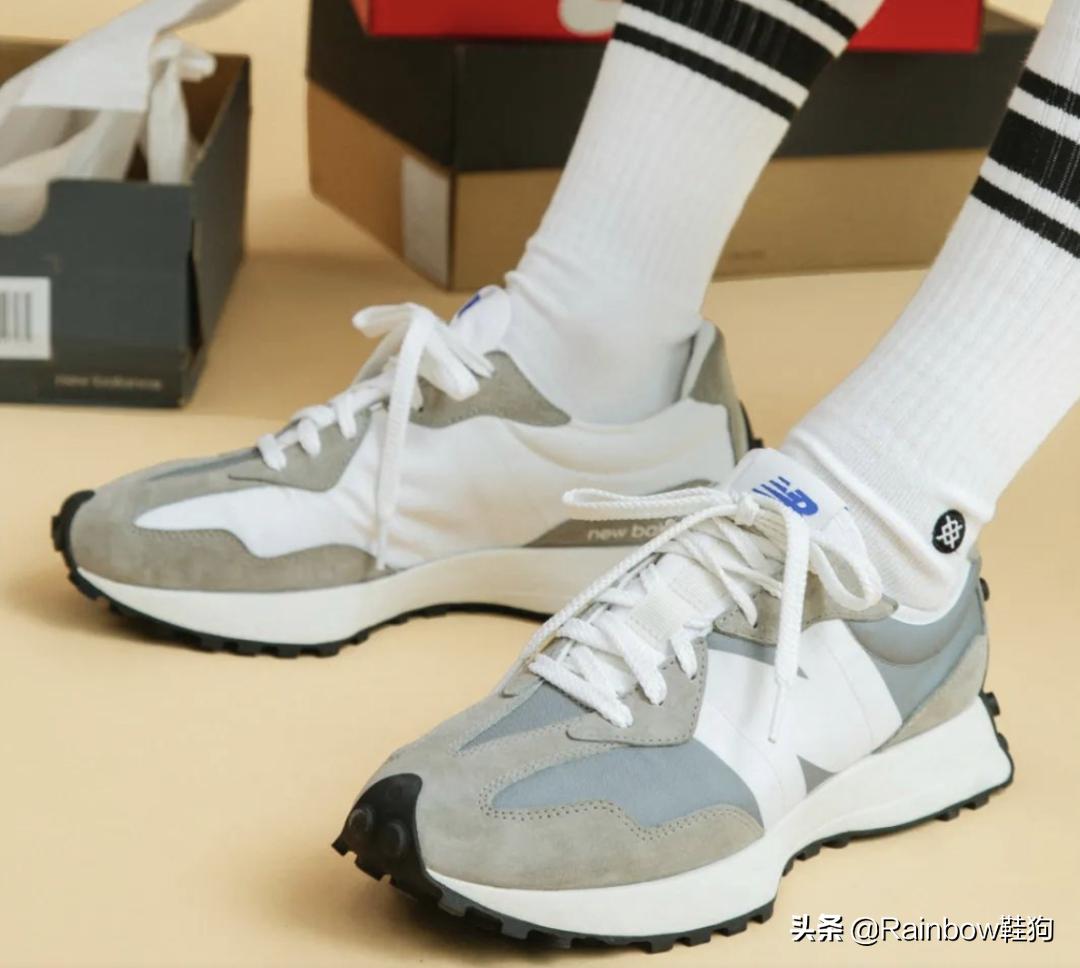 nb327白灰色上脚测评,nb327脚感真假对比