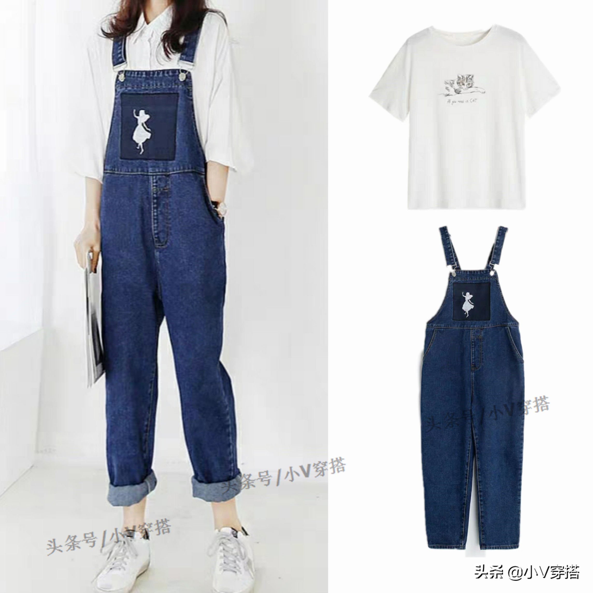 小个子穿搭显瘦背带长裤,腿粗腰细屁股大背带裤