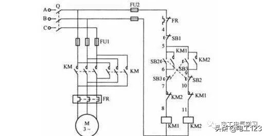 电机正反转电路图原理讲解,旋转室外天线电机正反转原理