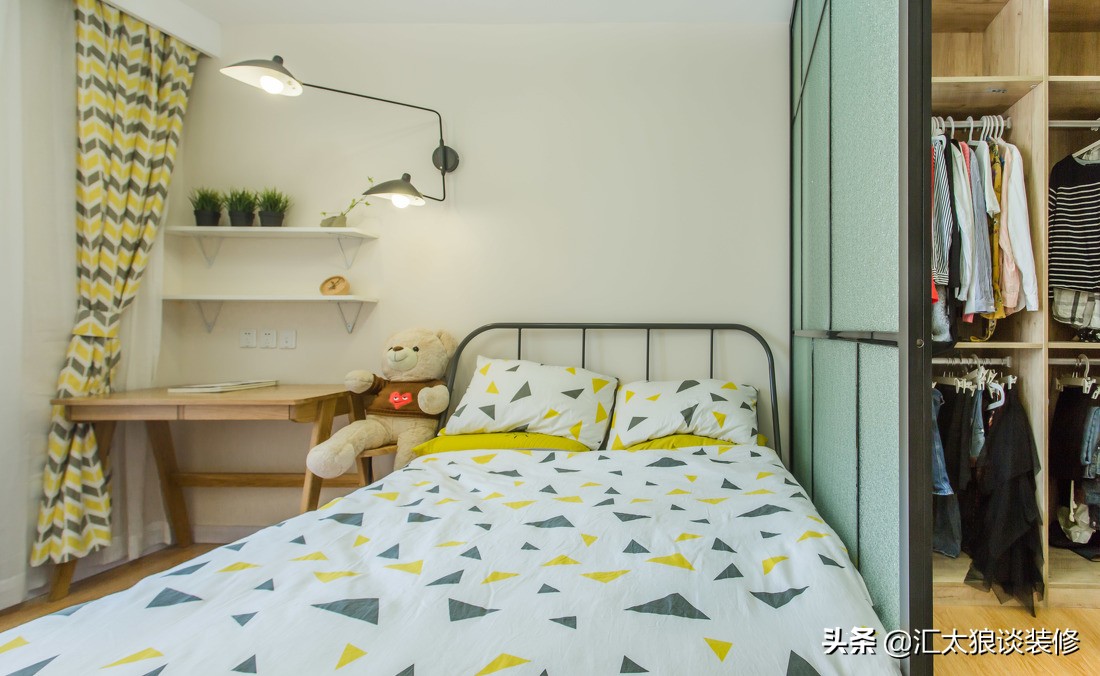 简单装修刷亮色乳胶漆效果案例,不吊顶不装射灯装修效果图