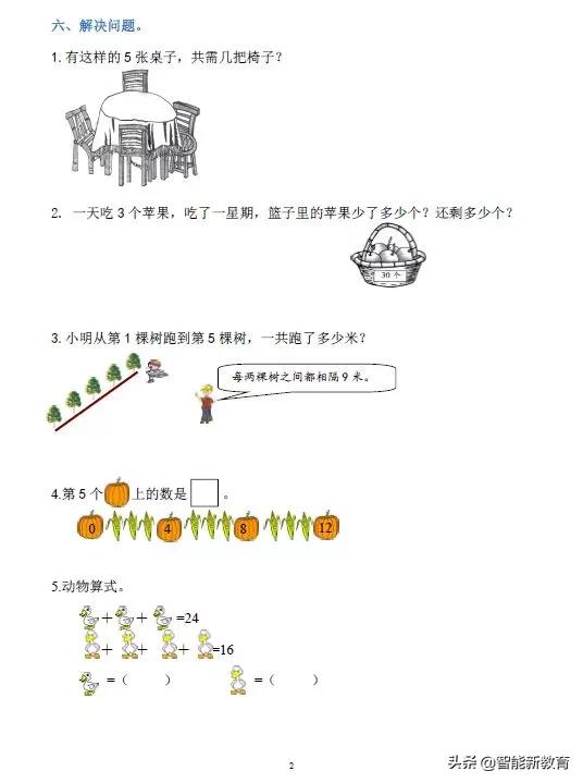 二年级有余数的除法看图列式计算,二年级加减乘除看图列式练习题