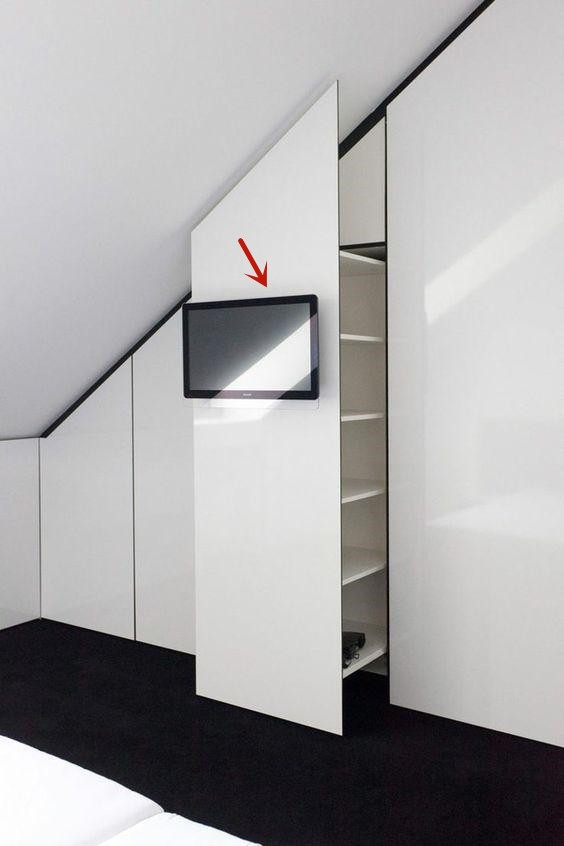 全屋衣柜上做电视支架,房间衣柜装电视