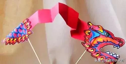幼儿园元旦手工制作：鞭炮灯笼卡纸舞龙