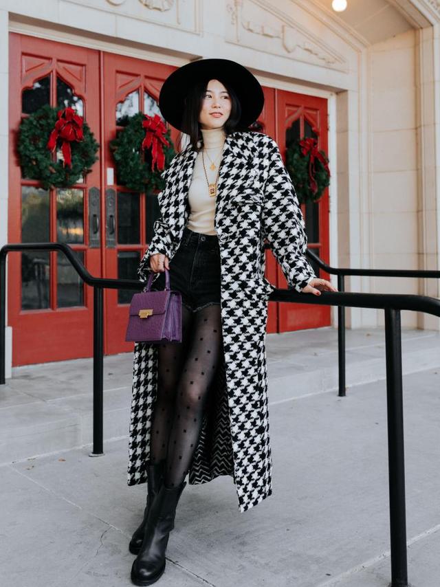 冬天穿格子大衣要怎么搭配,冬季格子大衣穿搭图片大全