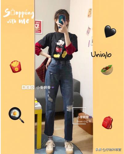 uniqlo高腰七分裤,uniqlooversize牛仔裤