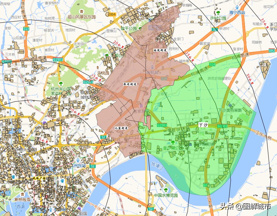 杭州下沙为什么那么繁华,下沙城市地图