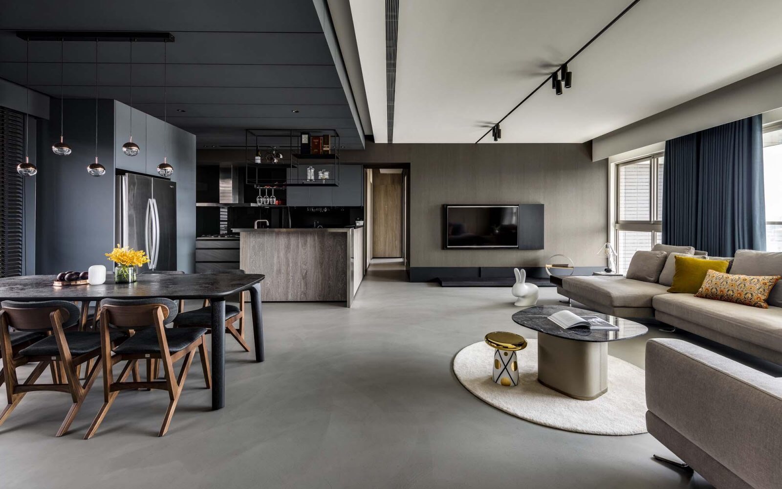 101平东户三房两厅两卫简约装修,3房二厅现代简约装修风格