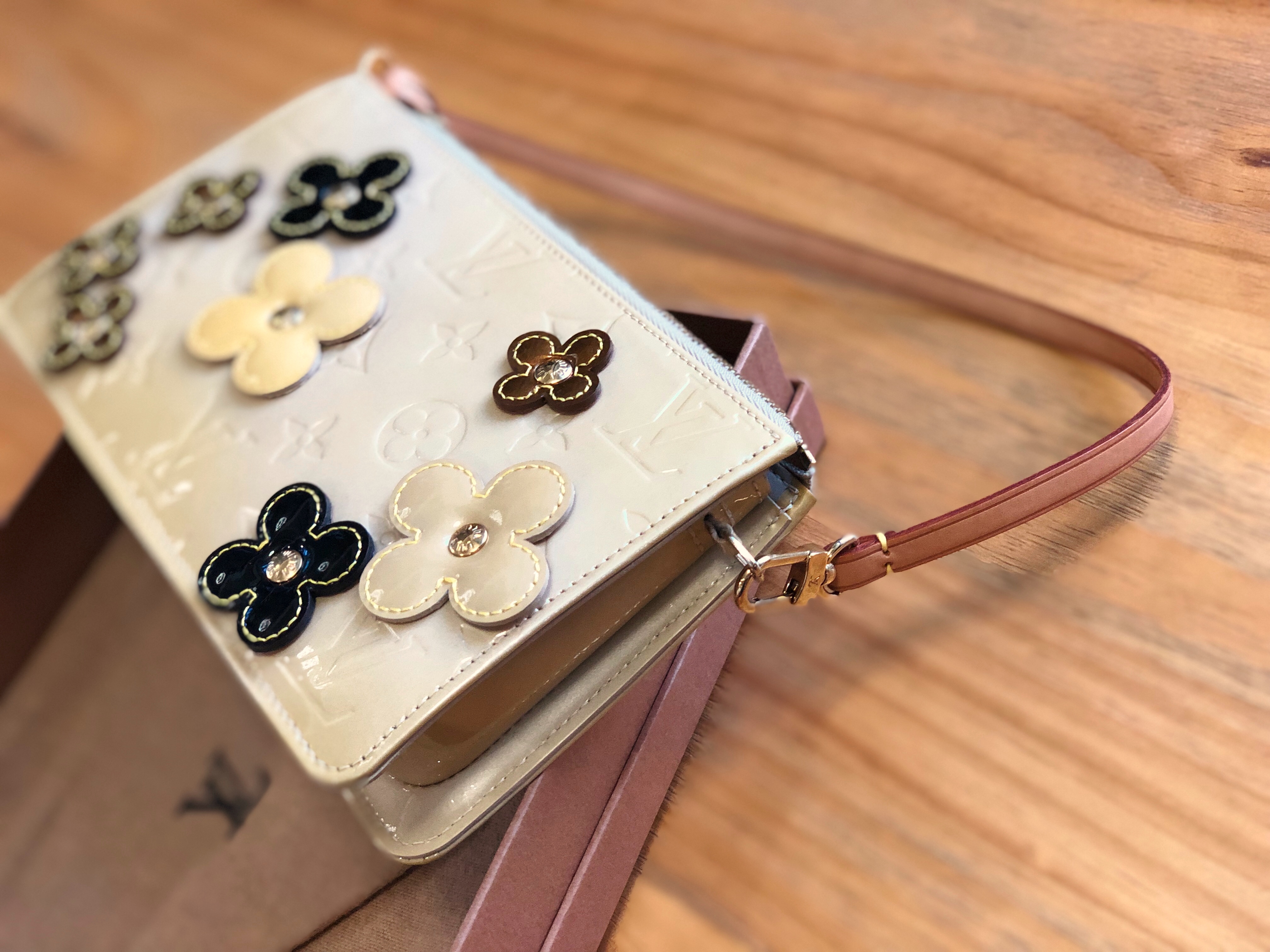 lv复古丹宁麻将包,lv路易威登专柜五合一麻将包粉色