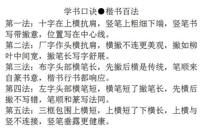 写楷书的100种方法经典实用,楷书练字的最佳方法