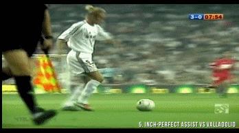 贝克汉姆长传慢动作解析,弧线球射门贝克汉姆教学