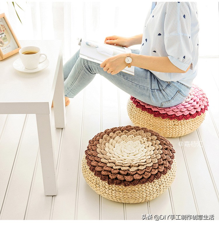 美轮美奂的钩编坐垫,怎样钩编各种坐垫