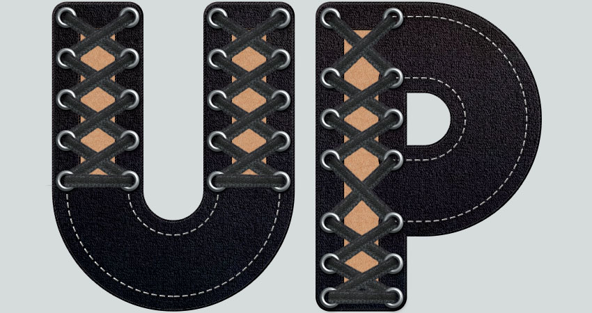 ps怎么做创意字体描边,ps鞋带花边怎么设计