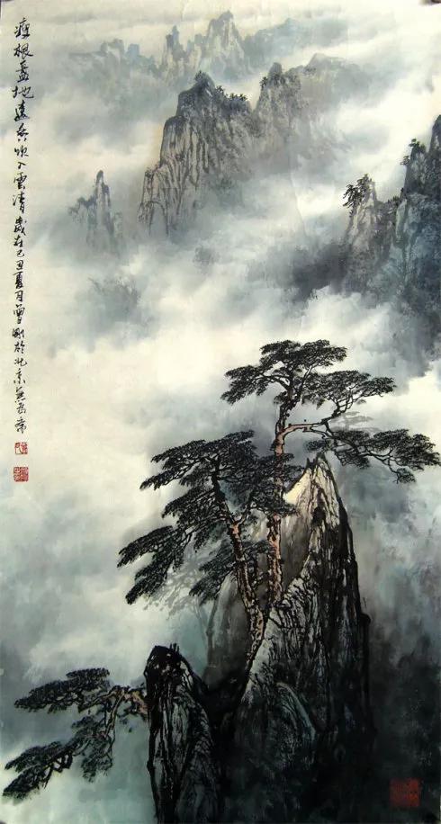 曾刚国画山水技法4,曾刚雪景国画山水画图片
