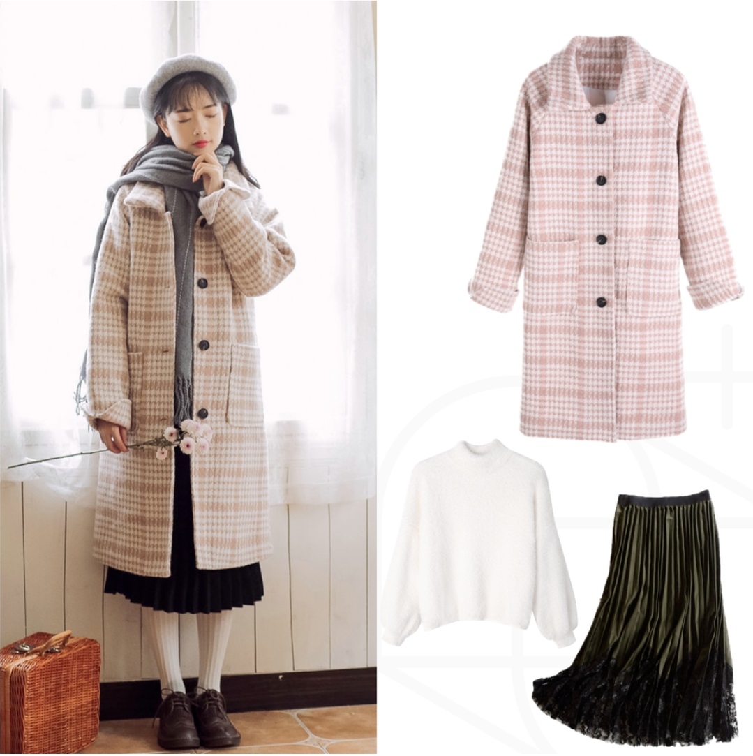 经典款高级英伦风气质大衣百搭,童装英伦风格子大衣