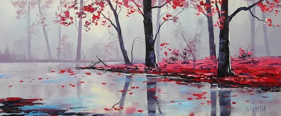 三个画家笔下的雪景,三位油画家的风景画