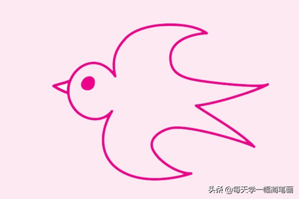 春天树木开花燕子蜜蜂飞来简笔画,简笔画燕子教程幼儿园