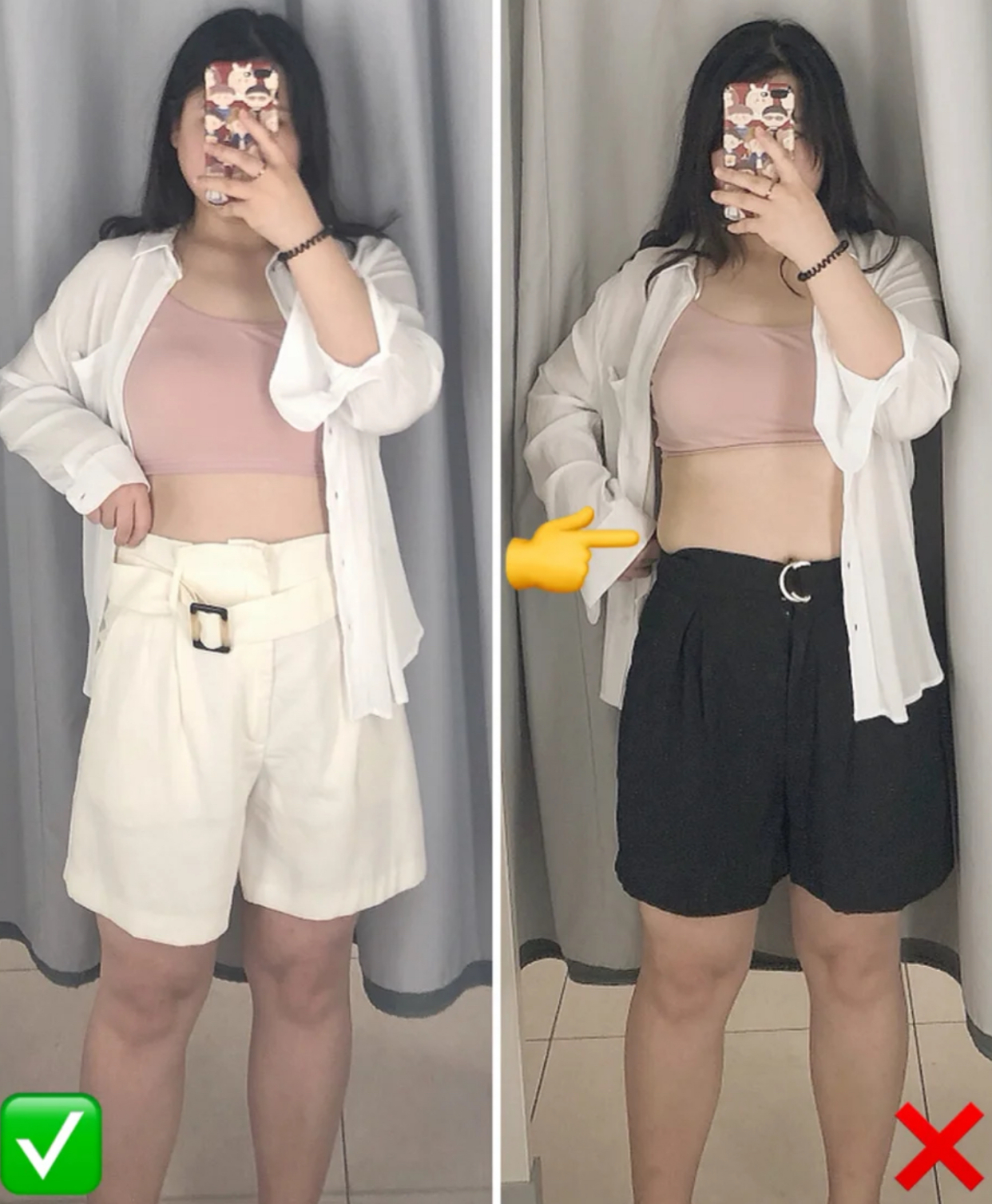 林允黑色罩衫短裤,林允短裤穿搭图片