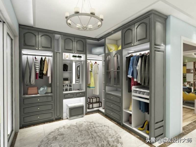 4平米衣帽间最佳布局图,衣帽间U形7开柜门柜体结构图