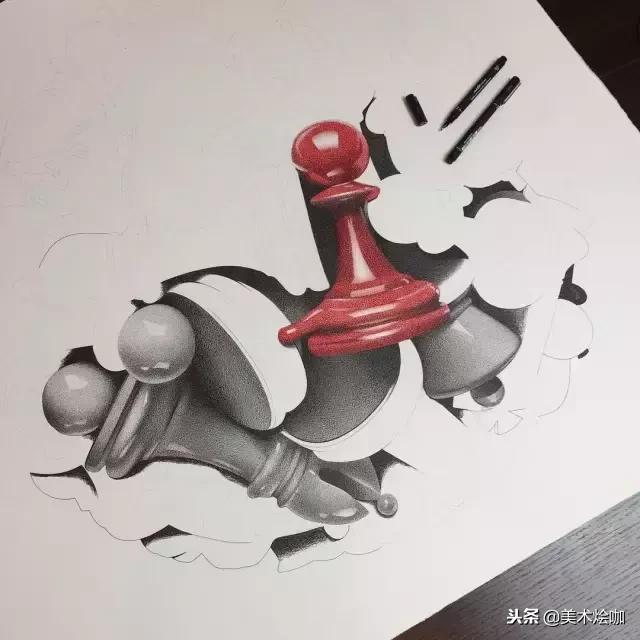 用1支针管笔点画了200小时，结果很惊人