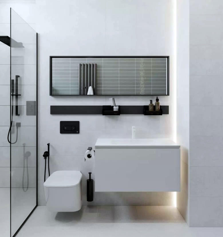 浴室里马桶地面要不要抬高,浴室柜贴近墙排马桶