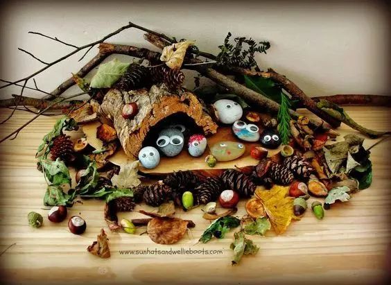 幼儿园用干树枝做成的手工,树枝创意100种手工画幼儿园