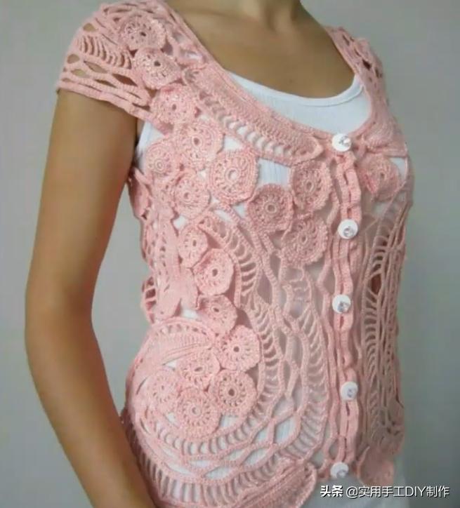 云帛蕾丝圆领披肩钩针图解,蕾丝棒针花样图解