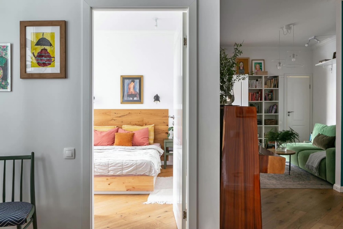 65平两室小户型装修原木,木色和绿色系小户型家装