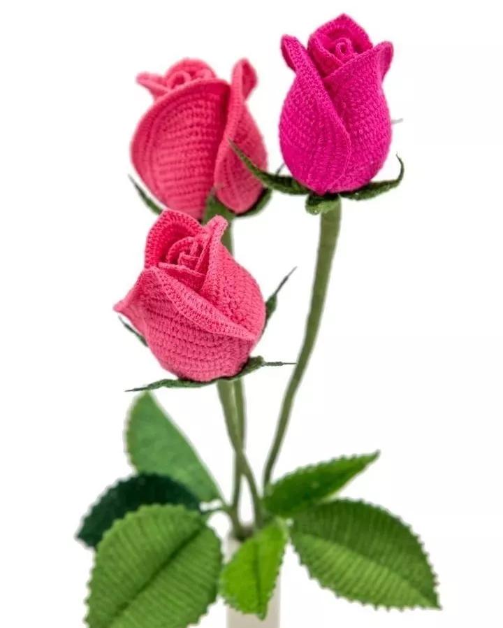 一团线可以钩几个玫瑰花,钩玫瑰花第三圈该怎么钩