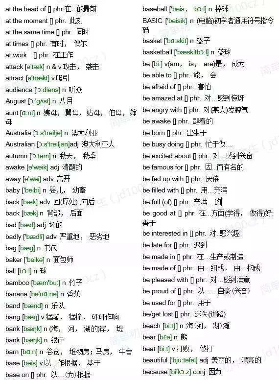 初中英语必背2000个单词图,初中英语2000个必背单词跟读