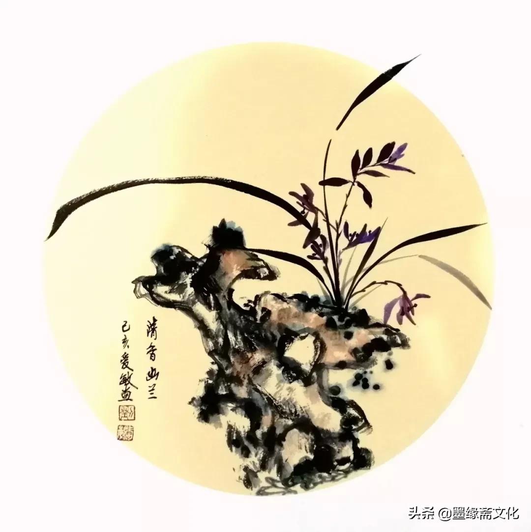 刘忠陵兰花作品欣赏,写实画兰草作品欣赏