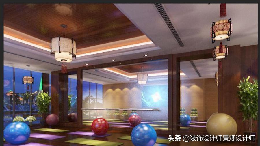 公司健身房设计效果图,书房健身房二合一设计效果图