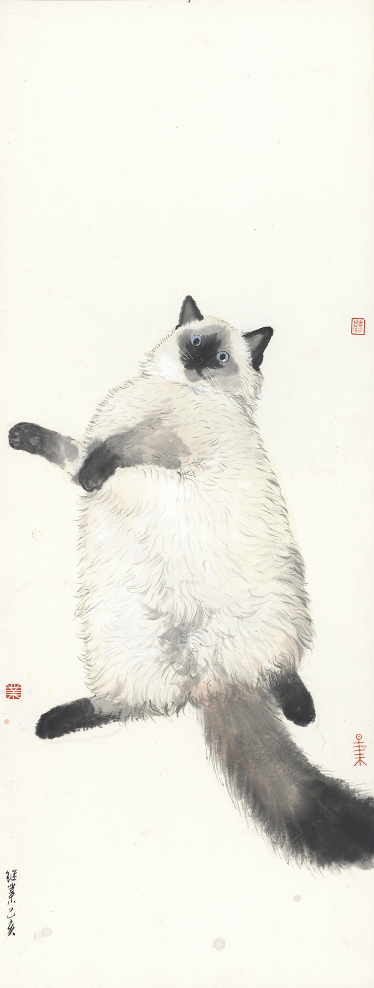 他画的猫，内心戏十足，还是个段子手，着实有趣