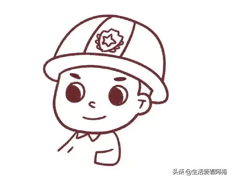 消防员进入火场的背影简笔画,消防员的画法简笔画教程