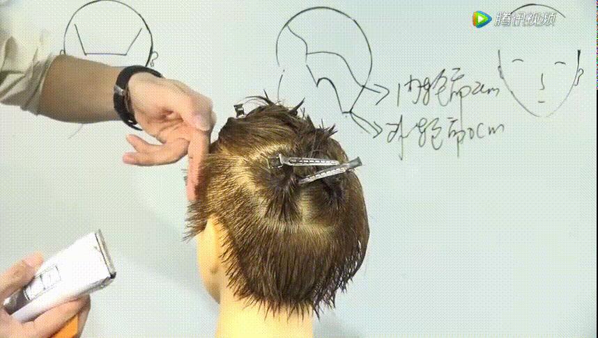 侧背头男发型剪发教程手法,韩式男士飞机头吹风教程