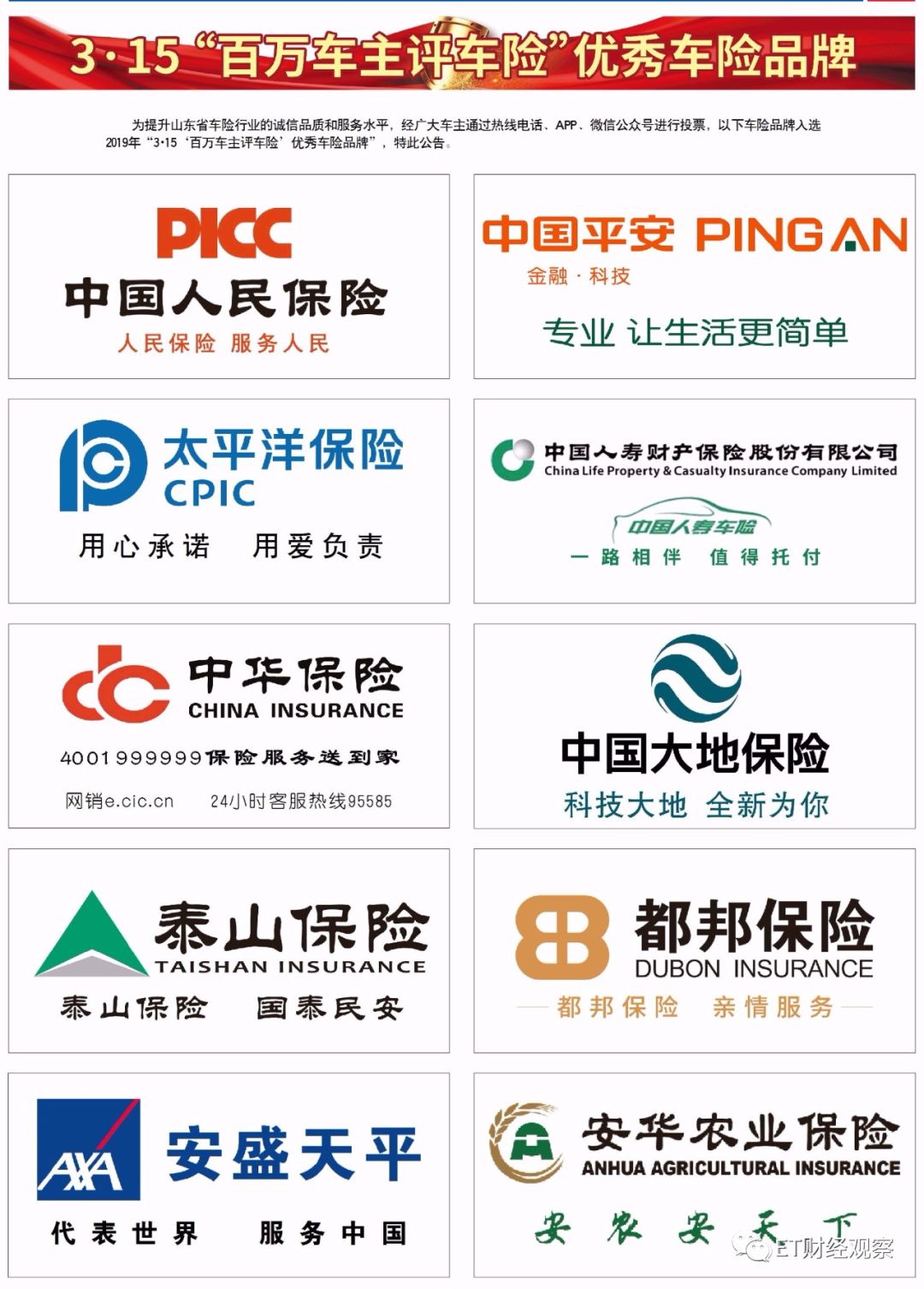 “3.15百万车主评车险”10大优秀车险品牌新鲜出炉！