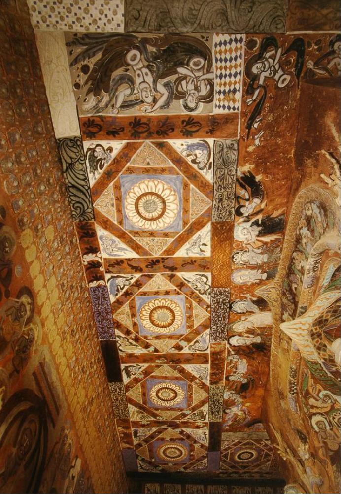 敦煌428窟介绍,敦煌329窟壁画飞天图